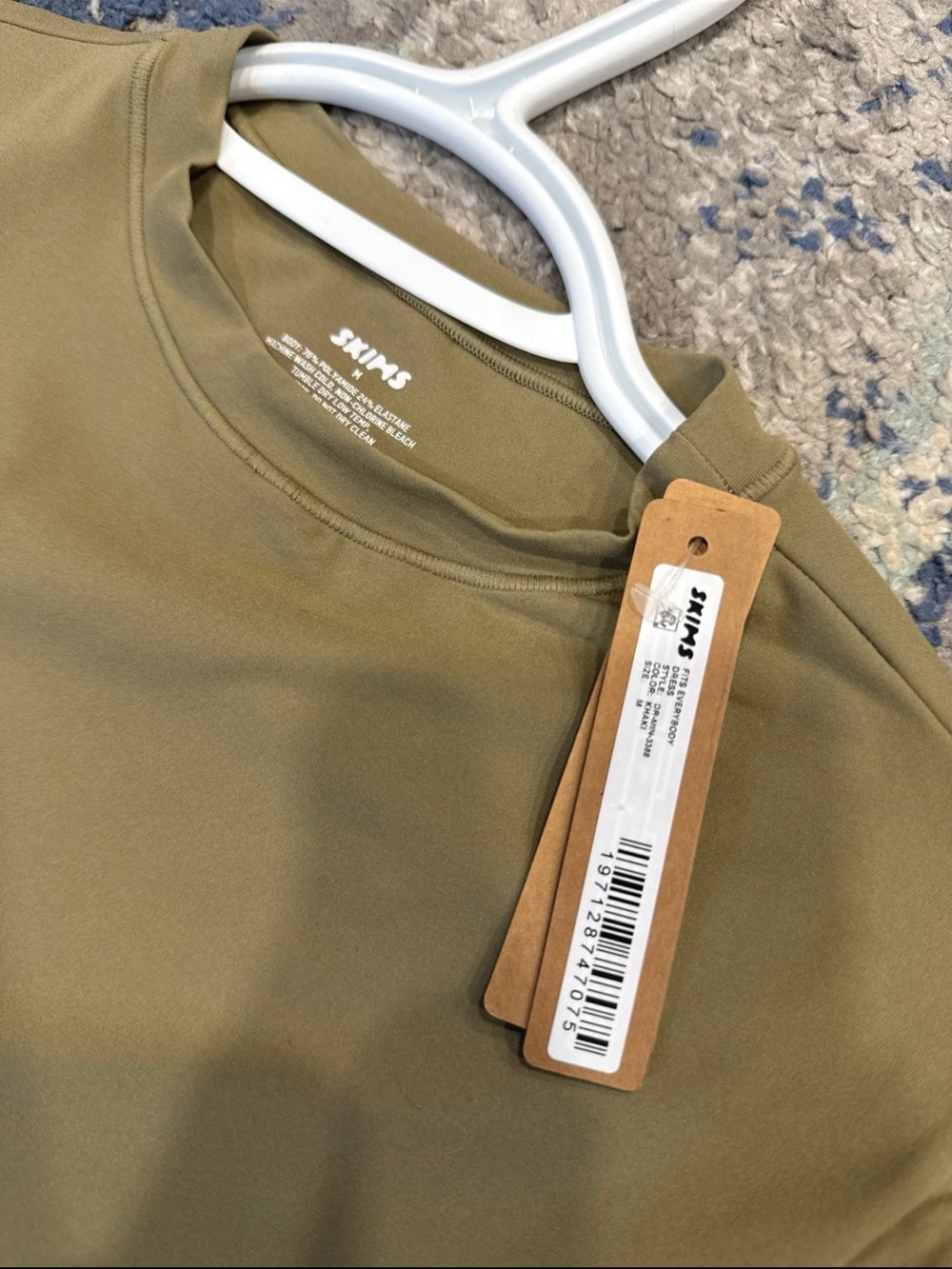 SKIMS Olive Short Sleeve Bodycon Dress - Picture 2 of 2
